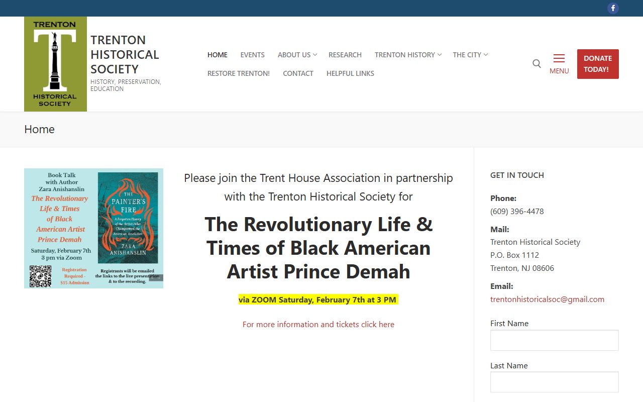 Trenton Historical Society resources for marriage records