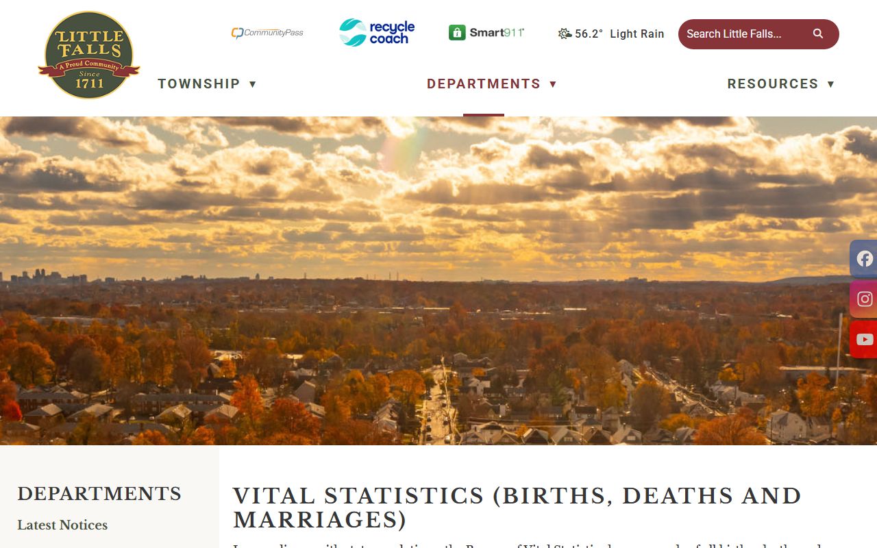 Local vital statistics office for Bergen County marriage records