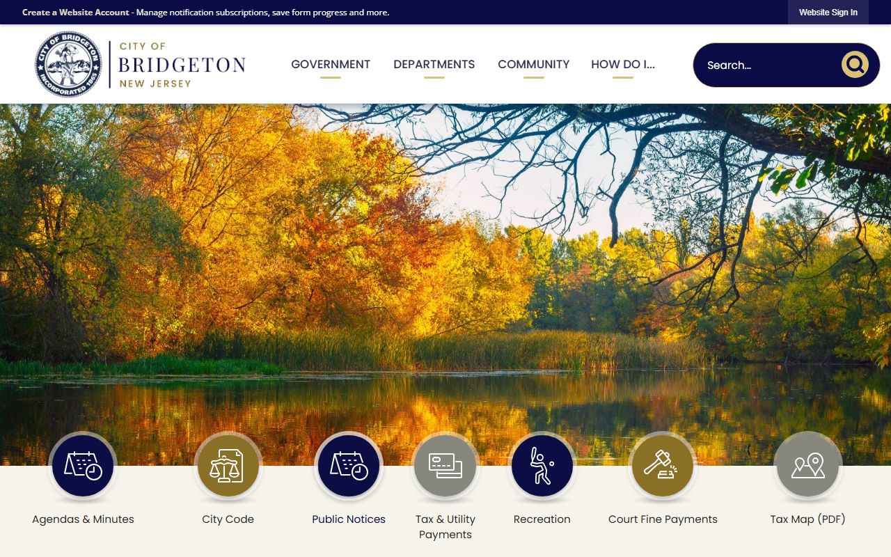 Bridgeton City Clerk office for Cumberland County marriage records