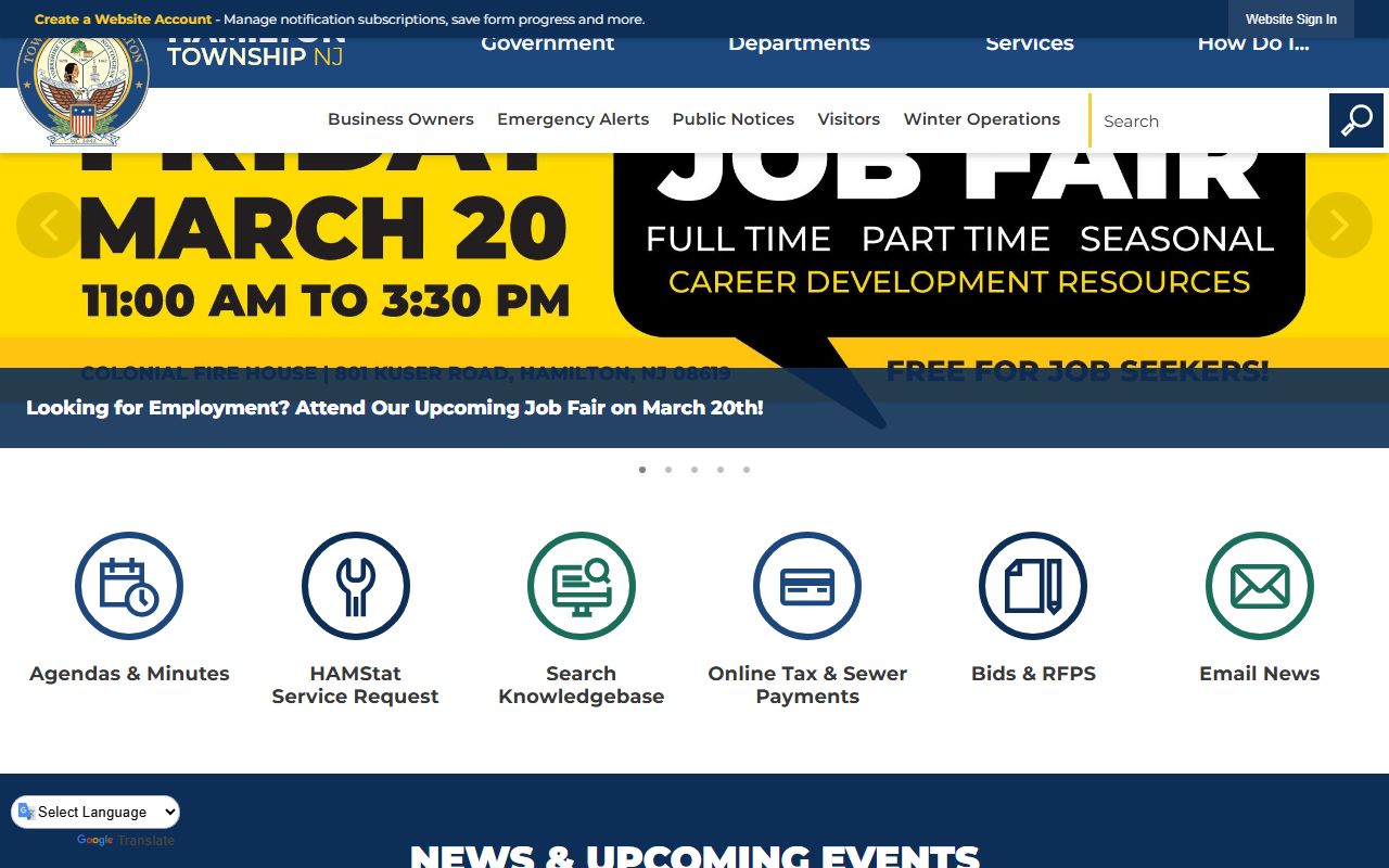 Hamilton Township vital records office for Mercer County marriage records