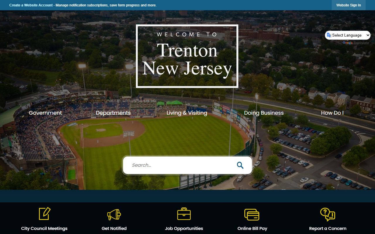 Trenton City Clerk office for Mercer County marriage records