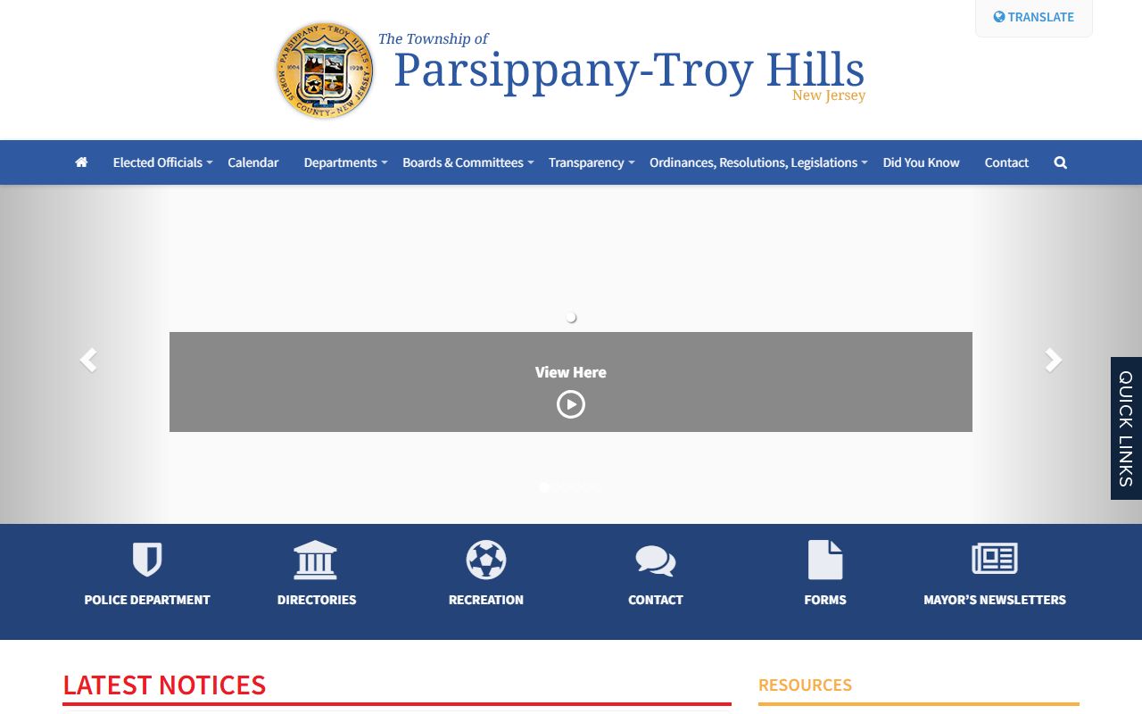 Parsippany-Troy Hills Township vital records for Morris County marriage records