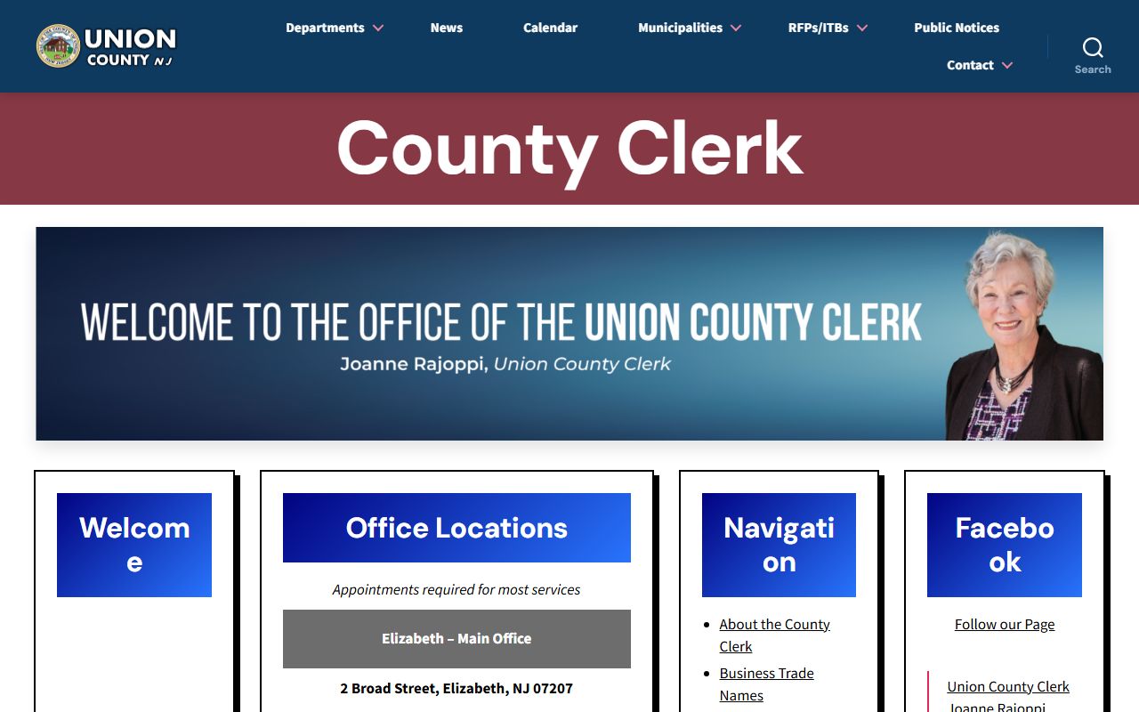 Union County clerk office for marriage records
